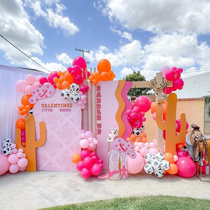 HILAVO Pink and Orange Balloons Light Pink Hot Pink Yellow Autumn Latex - Image 6