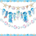 SUNBEAUTY Starfish Seashell Banner Under The Sea Party Decoration Jellyfish by SUNBEAUTY