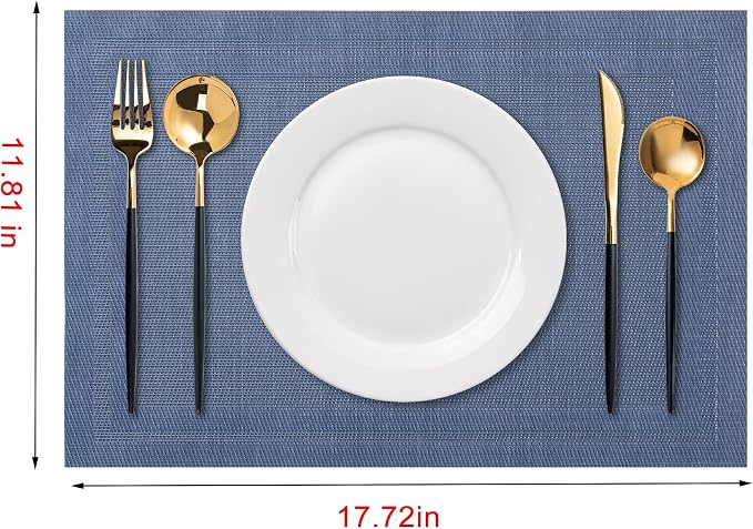 Placemats Set of 4 Washable Indoor | Outdoor Vinyl Place Mats - Image 2