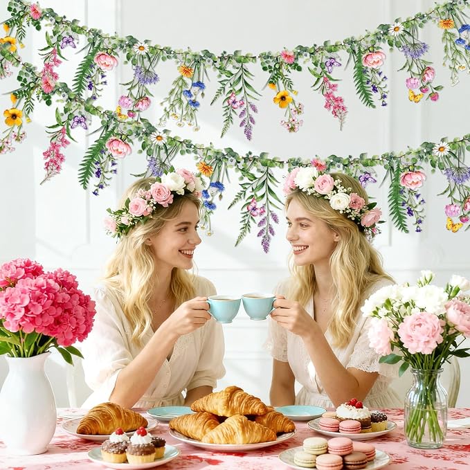 SUNBEAUTY Wildflower Banner 2 Pcs Waterproof Garland 2-Sided Printed Garden - Image 7