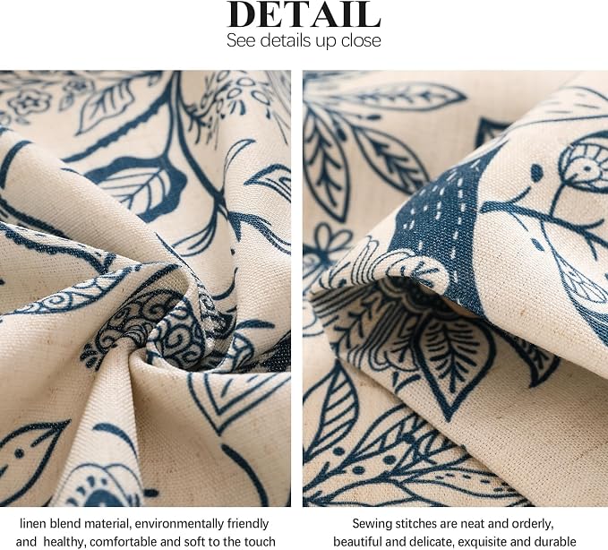 Designer Elegant Linen Printed Curtains, 2 Panels, kitchen Bedroom Living Room - Image 7