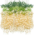 Artificial Wisteria Hanging Flowers Fake Wisteria Flower Garland Silk Vines by WONICE