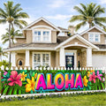 HOMETITUTE Luau Party Decorations Aloha Hawaiian Fence Banner 79 x 18 inch | by HOMETITUTE