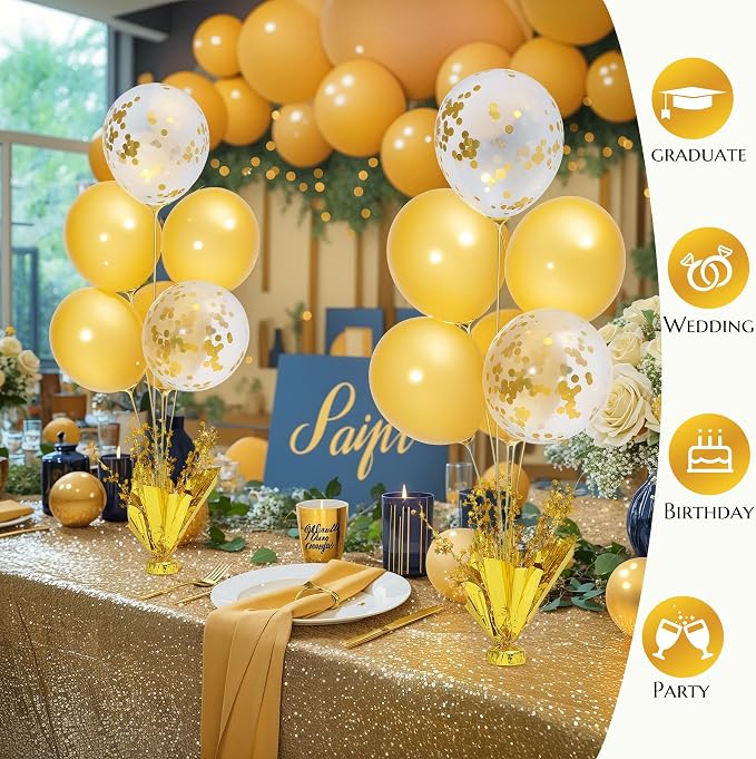 6 Set Gold Table Centerpiece Balloons Stand Kit - Image 5