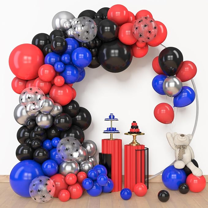 Amandir 153pcs Black Red Blue Balloon Arch Garland Kit Different Sizes | 18 12 - Image 2