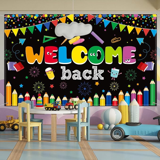 Tatuo Welcome Back to School Banner First Day of School Backdrop Banner Large - Image 7