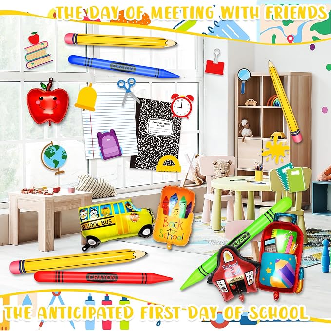 35 Pcs Welcome Back to School Balloons Arch Kit Pencil Balloon Kit Composition - Image 6