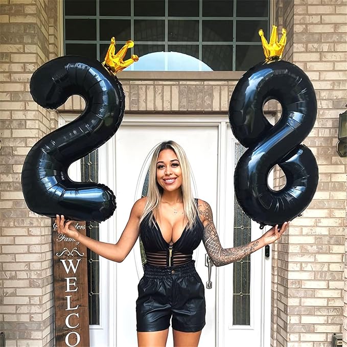 Isndare 40 Inch Crown Black Number 9 Balloon, All Ages - Image 4