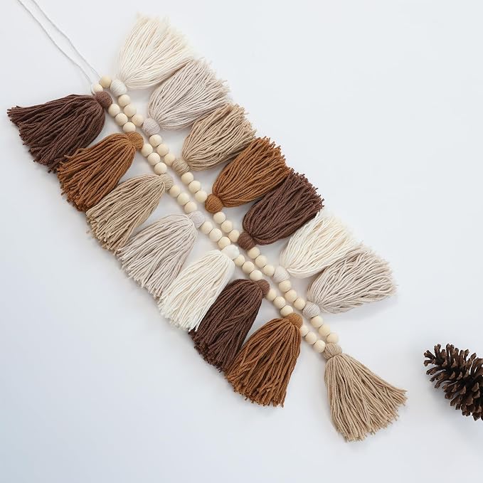 DCJHFJ Boho Tassel Garland Terracotta Rainbow Western Banner Tassels Wall - Image 5