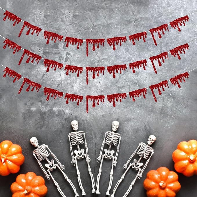 Red Blood Drop Banner for Halloween Party Decorations Supplies Scary Halloween - Image 9