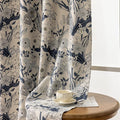 SUOUO Grey Blue Floral Blackout Curtains by SUOUO