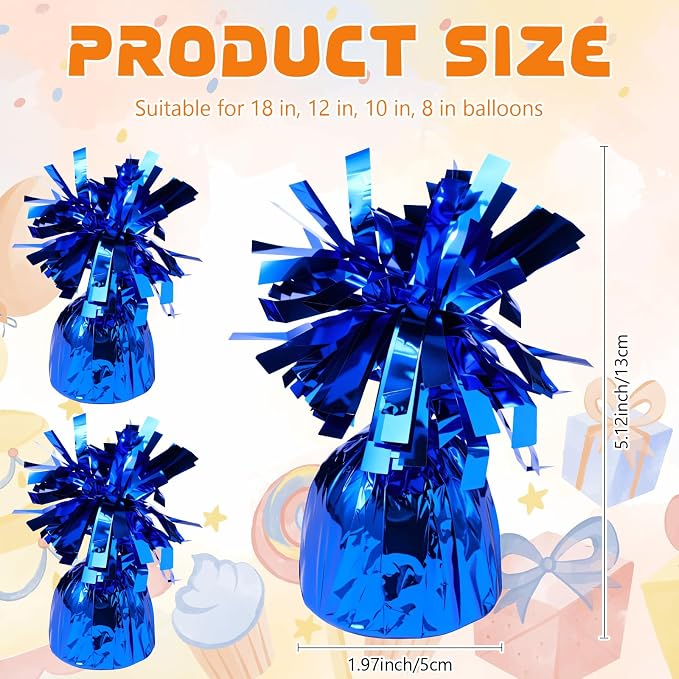 16 Pack Blue Balloon Weights Metallic Holder Anchors Balloon Holder Weights - Image 2
