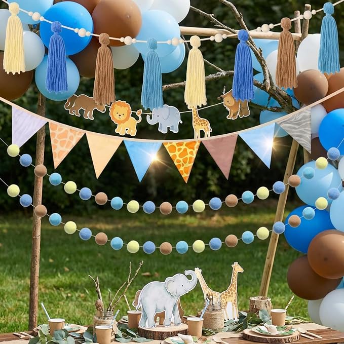 Hahafelt 4 Pcs Baby Shower Party Decoration Kit Pennant Bunting Banner Tassel - Image 5