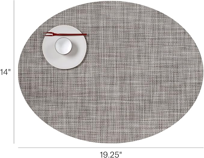 Chilewich Mini Basketweave Placemats, Woven Oval Placemats Set of 4 | Reusable - Image 2