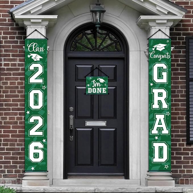 Moukeren 3 Pieces 2026 Graduation Party Decorations Graduation Porch Sign Class by Moukeren