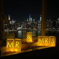 WYMM Mr & Mrs Light Up Letters, Tea Lights & Rose Petals, Wedding | luminary by Wymm_SayYes