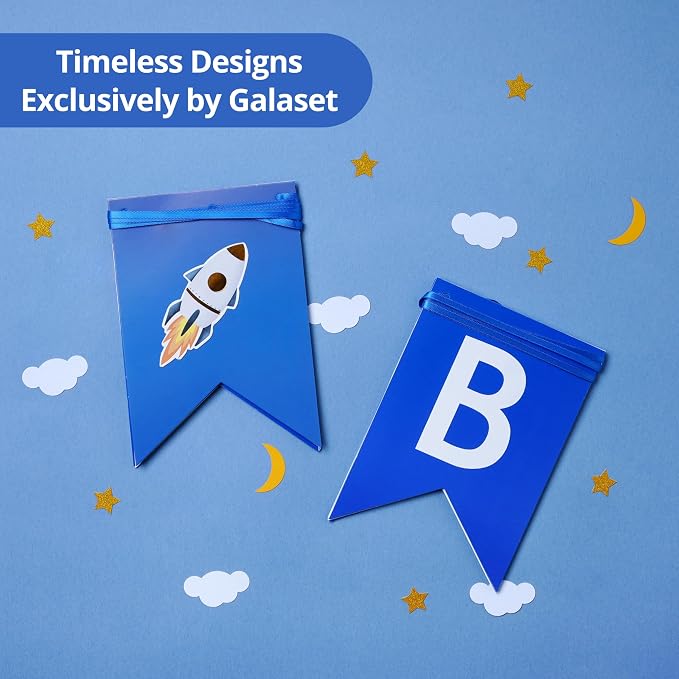 Outer Space Birthday Banner, Pre-Strung Galaxy Party Decorations - Image 6