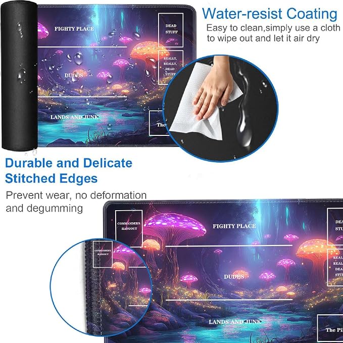 for TCG Playmat with Zones, Non-Slip Rubber Bottom Trading Card Game Mat with - Image 3