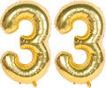 40 Inch gold Number Balloons Helium Foil Mylar Balloon 33 | Birthday Party by Exquisitehighqualitypartydecorationstomeetyoureveryneed%EF%BC%81