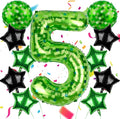 40 Inch Green Pixel Themed Number 5 Balloon Set Foil Balloon by AXBMM