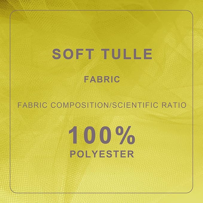 Yellow Tulle Fabric Roll Spool Bolt (54 Inch by 40 Yards) Large Tulle Wedding Party Decoration, Tutu Skirt, Table Runner, Gift Wrapping, Bridal Shower, Soft & Drape (Yellow)