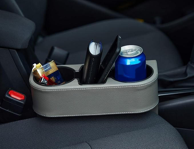 Car Cup Holder, Front Seat Console Side Organizer, Dual Cup Holders, Phone and - Image 7