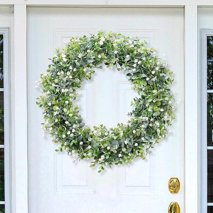 SOMYTING Artificial Eucalyptus Garland 2 Packs 6Ft Faux Eucalyptus Garlands Eucalyptus Leaves Table Greenery Garland Wreath Vines Artificial Vine Plants for Wedding Backdrop Arch Party Decor (2PCS)