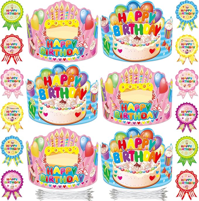 WorldBazaar Birthday Crowns for Kids Classroom 36 Pack | Happy birthday hats - Image 3