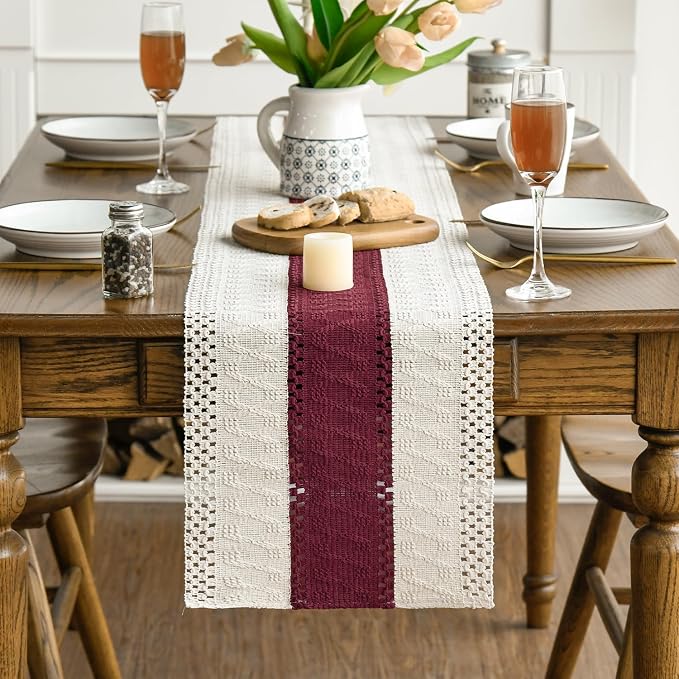Artoid Mode Red Farmhouse Rustic Christmas Table Runner 12x36 Inch | Seasonal - Image 2