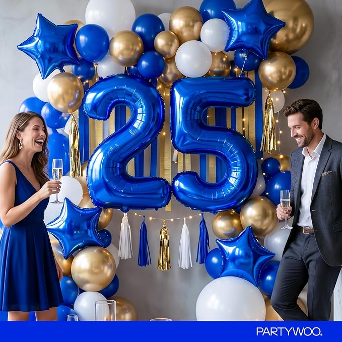 PartyWoo Number Balloons 40 Inch Blue Number 2 Kit - Image 4