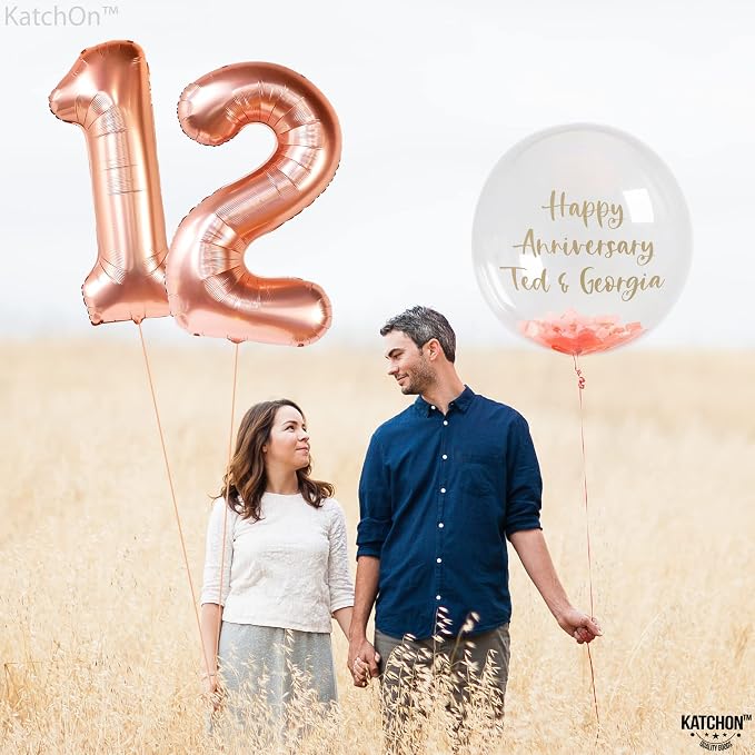 KatchOn, Rose Gold Number 12 Balloon - Image 8