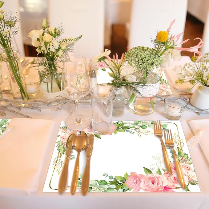 Paper Placemats Disposable 50 Pack Floral Placemat Disposable Place Mats 16 x - Image 7