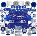 Retirement Party Decorations for Men Women Blue Silver Happy Retirement Banner by Unknown