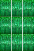 Voircoloria Green Foil Fringe Backdrop Curtains, Birthday Party Decorations by Voircoloria
