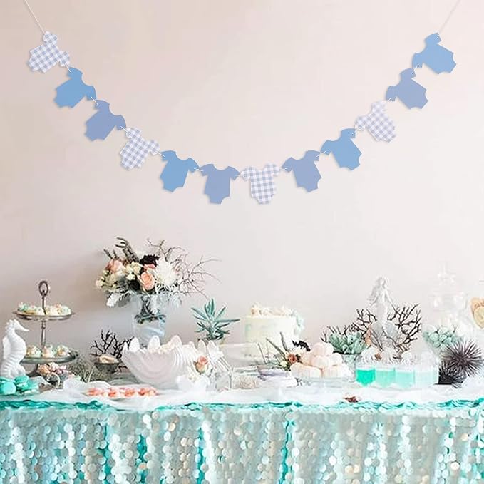Blue Bodysuit Banner, Baby Shower Decoration | Girl Boy Baby Shower Decor - Image 5
