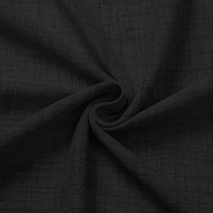 Tollpiz Linen Tier Curtains Rod Pocket Semi Sheer Short Kitchen Curtain Half - Image 9