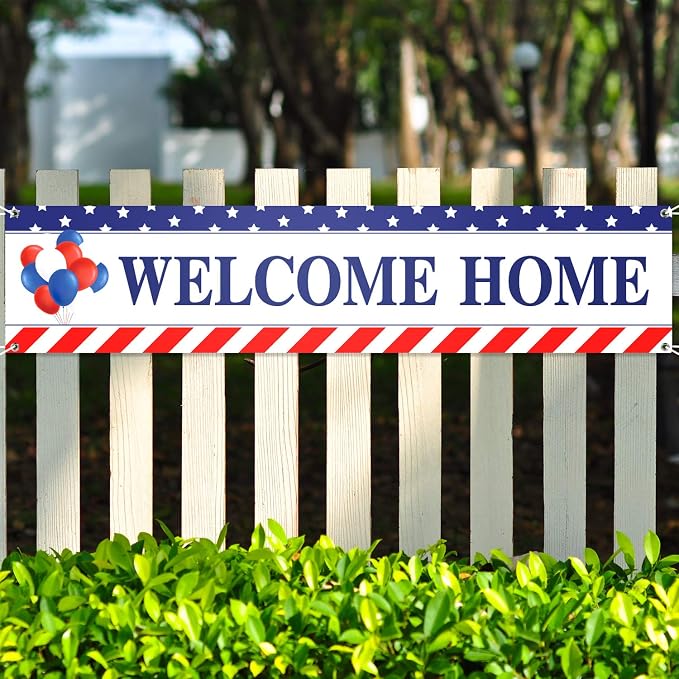 Blulu Welcome Home Banner Decoration 71 x 15.7 Inches Large Welcome Back Home - Image 7