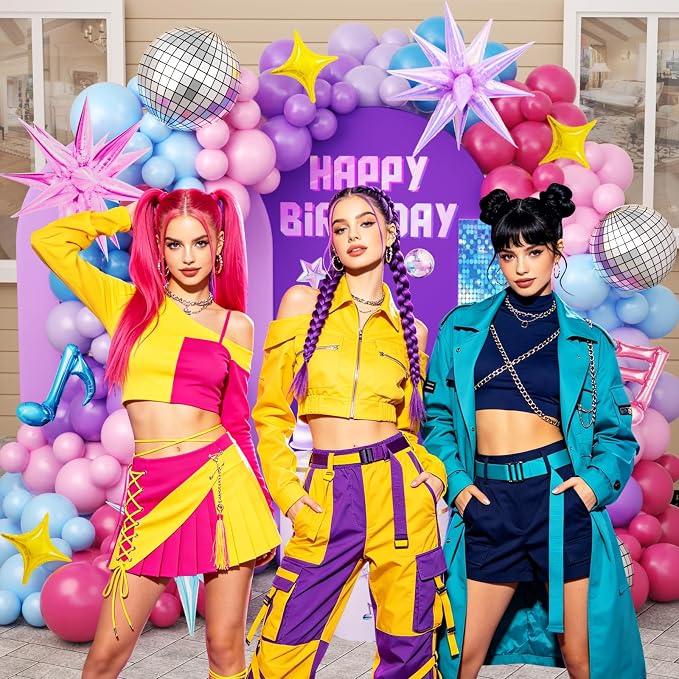 JOGAMS 173Pcs Cool-Tone K-Pop Stage Balloon Arch Kit, Prom & Music Backdrop - Image 6