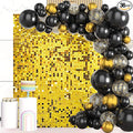 Gold Shimmer Wall Backdrop 36 Panels Cover 6 x 6 Ft, Photo Backdrops by Zuaooz