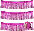 BEISHIDA Rose Red Fringe Garland Banner 30ft Wall Tinsel Foil Streamers | 3Pack by Beishida
