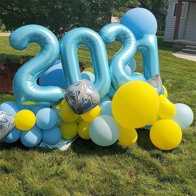40 Inch 2nd 20th Birthday Number Balloon, Baby Blue Foil Giant Self Inflating - Image 5