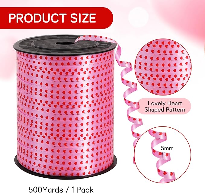 BEISHIDA Valentine Ribbon, Balloon String 500 Yards - Image 2