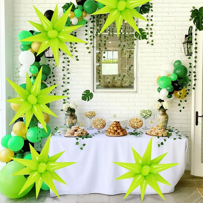 60 Pcs Star Balloons Explosion 12 Point Foil Cone Balloons Magic Balloon Large - Image 4
