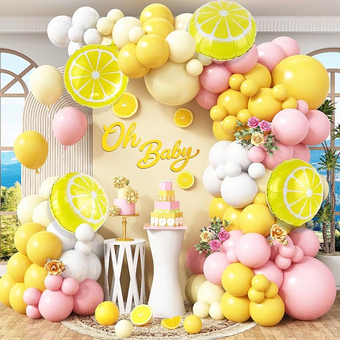 Lemon Balloon Arch Garland, Lemonade Party Main Squeeze Bridal Shower by HCYIRPTBL