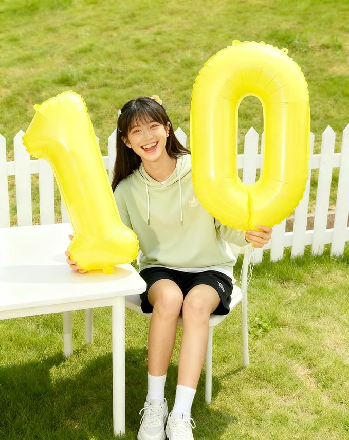 Yellow Number 3 Balloon 40 inch, Balloon numbers party supplies, deco photo - Image 5