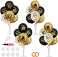 TONIFUL 4 Set Black Gold 40 Printed Balloon Stands by TONIFUL