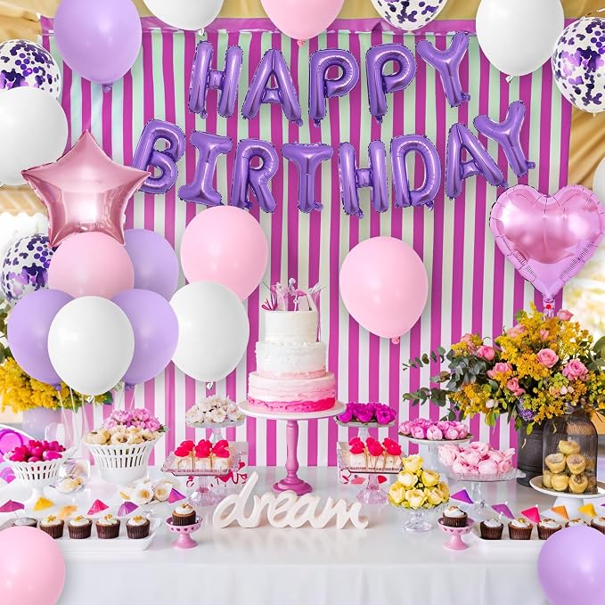 Pink Purple Birthday Decorations - Image 5