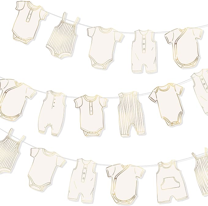 Boho Neutral Baby Clothes Banner Garland 2pcs Pre-Assembled Bunting Banners by C+L+cooper+life