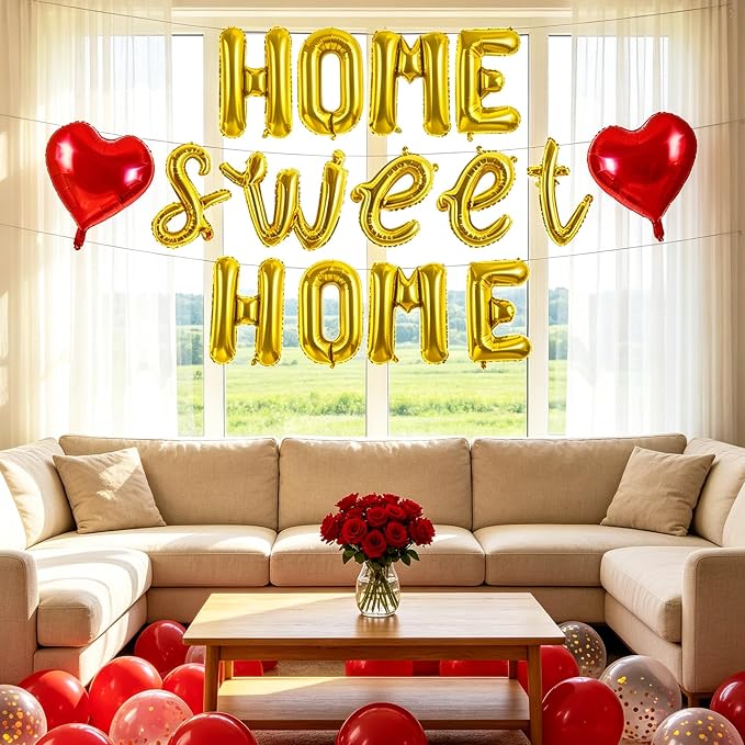 TONIFUL Gold 16 Inch Home Sweet Home Letter Balloon Set - Image 6