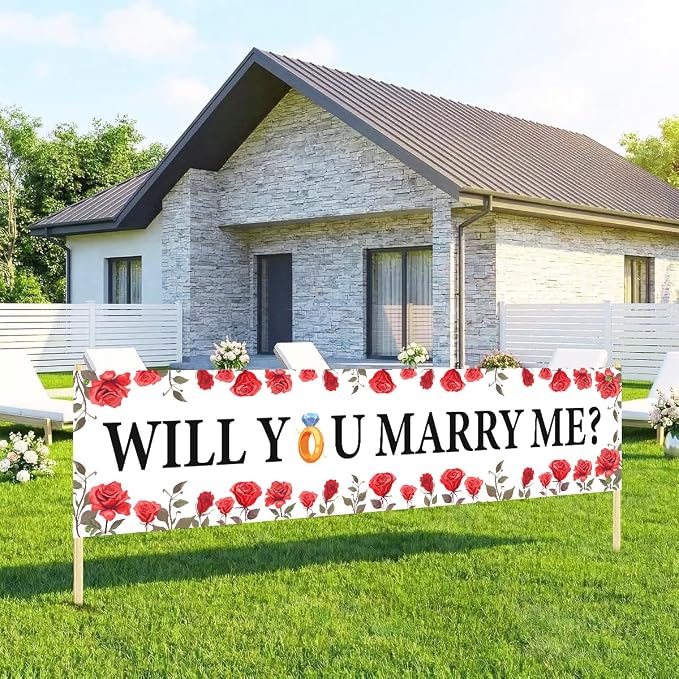 Will You Marry Me Banner Wedding Decor Banner Decorations Hanging Sign | by WETDNGQI